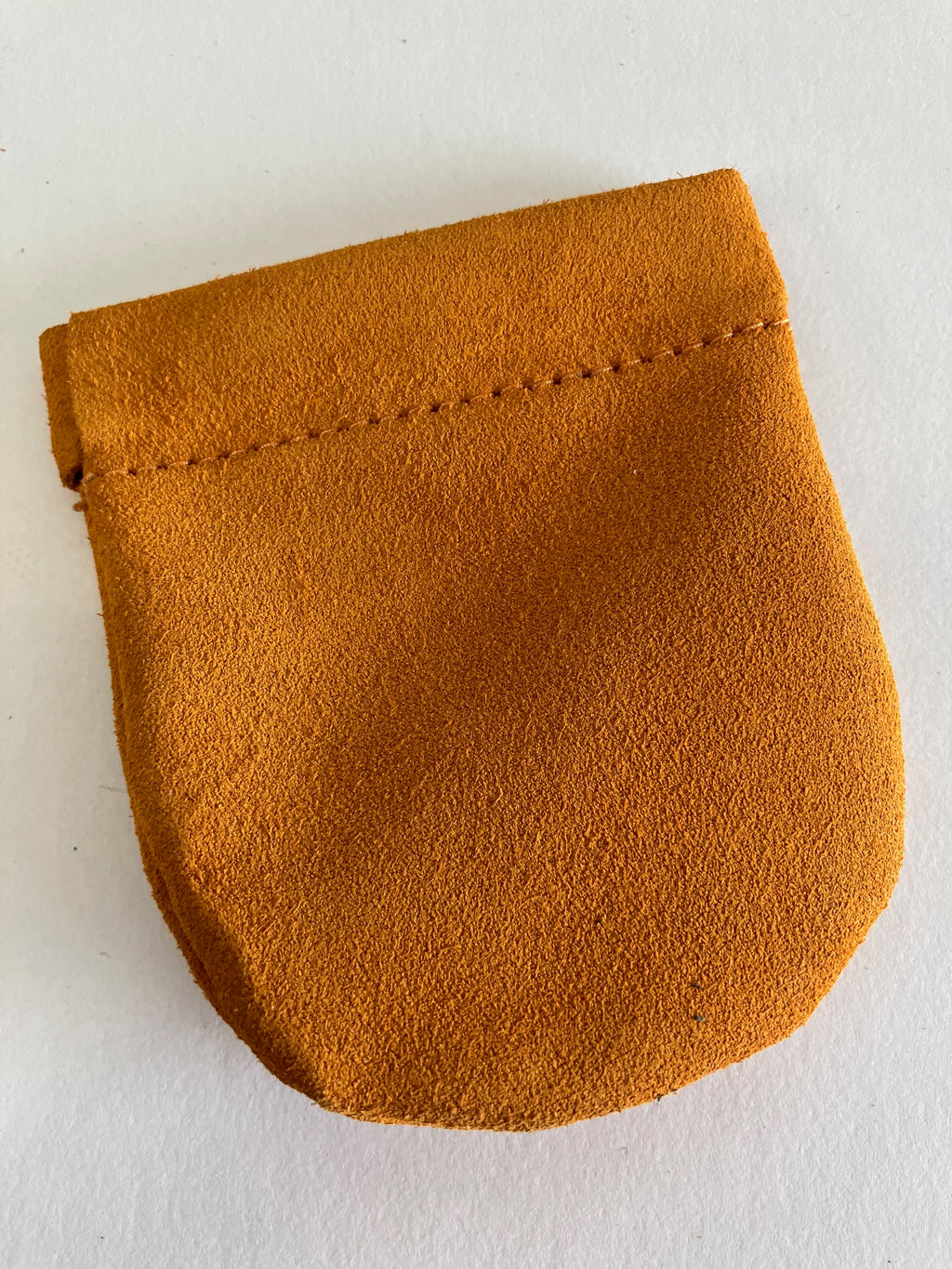 SAMPLE Leather wallet, squeeze frame coin purse tangerine orange suede