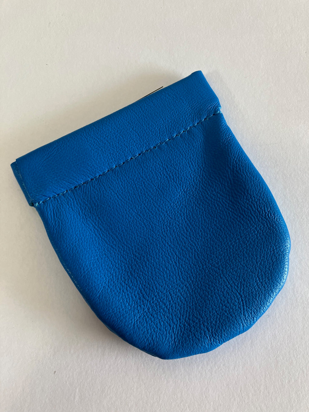SAMPLE Leather wallet, squeeze frame coin purse royal blue
