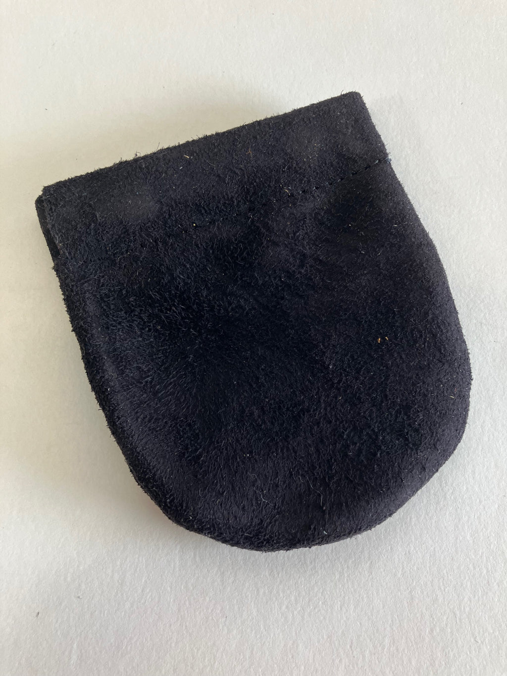 SAMPLE Leather wallet, squeeze frame coin purse black suede