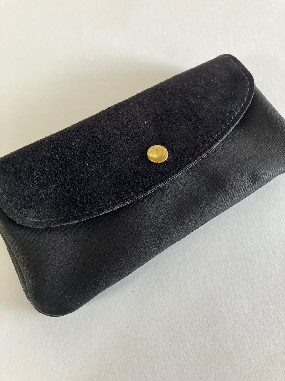 SAMPLE black nubuck Minimalist leather wallet