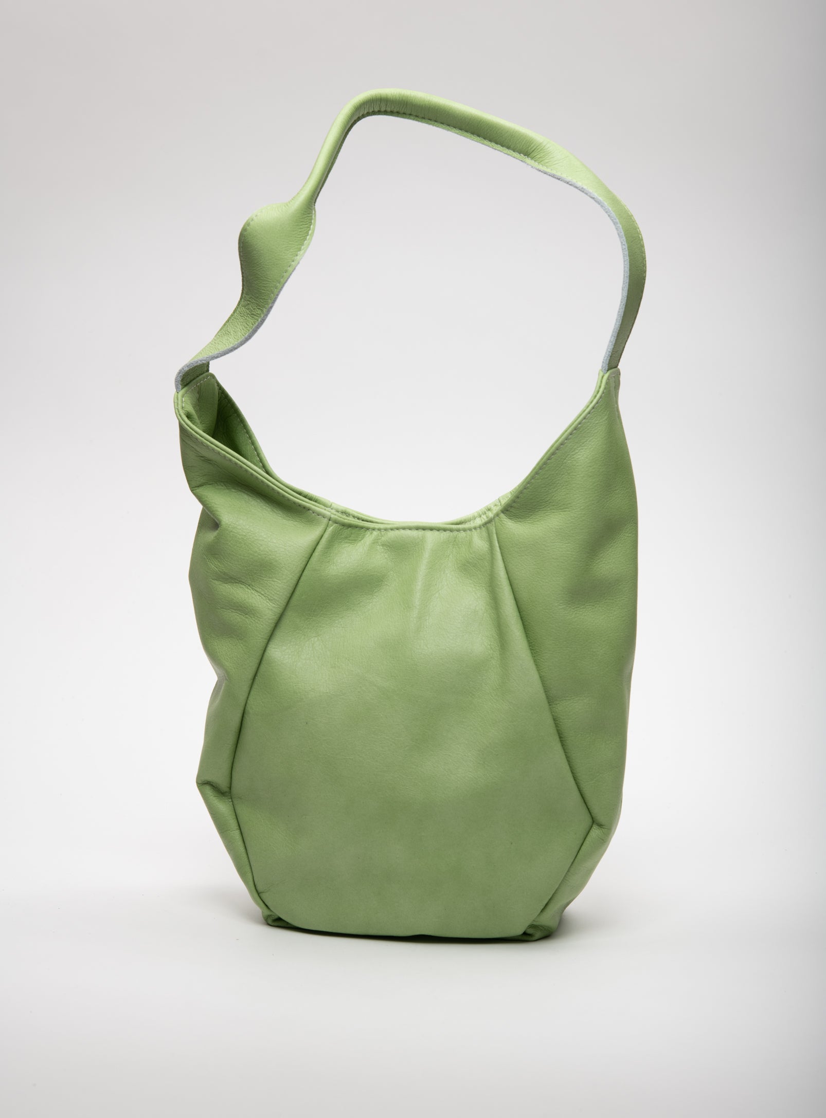 Geometrical leather tote bag MONT-ROYAL model, Veinage handmade in Montreal, Canada
