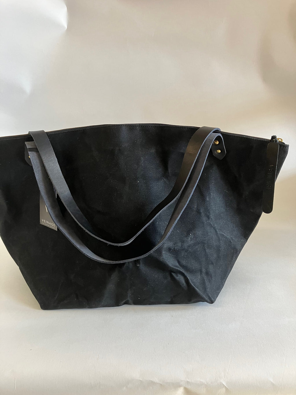 One of a kind Travel bag in black waxed canvas FRONTENAC