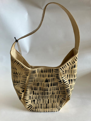 One of a kind Geometrical leather tote bag MONT-ROYAL model exclusive sample