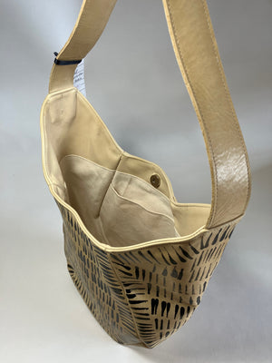 One of a kind Geometrical leather tote bag MONT-ROYAL model exclusive sample