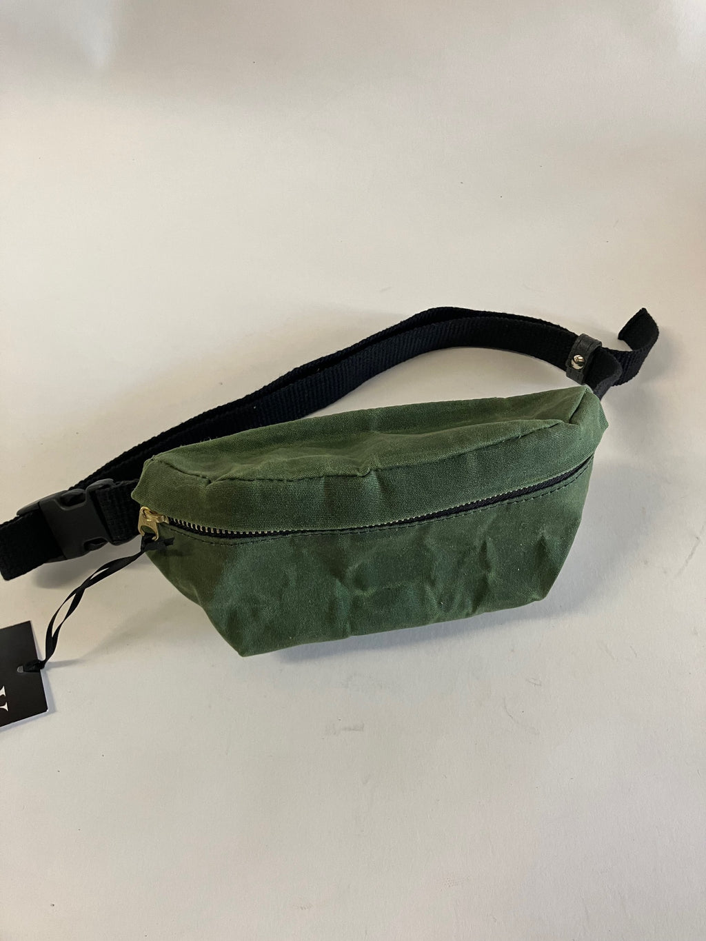 SAMPLE green Fanny pack, waist bag, WAXED CANVAS FANNY PACK