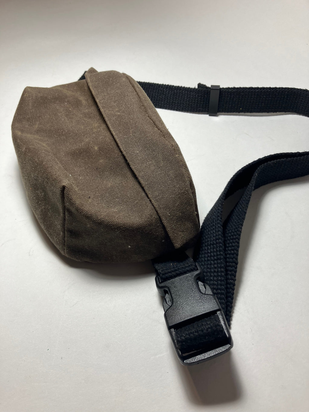 SAMPLE chocolate brown Fanny pack, waist bag, WAXED CANVAS FANNY PACK