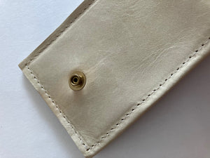 SAMPLE. Minimalist bifold ivory leather wallet