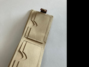 SAMPLE. Minimalist bifold ivory leather wallet