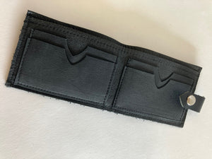 SAMPLE. Minimalist bifold black leather wallet