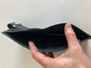 SAMPLE. Minimalist bifold black leather wallet