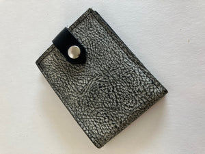 SAMPLE. Minimalist bifold textured black and grey leather wallet