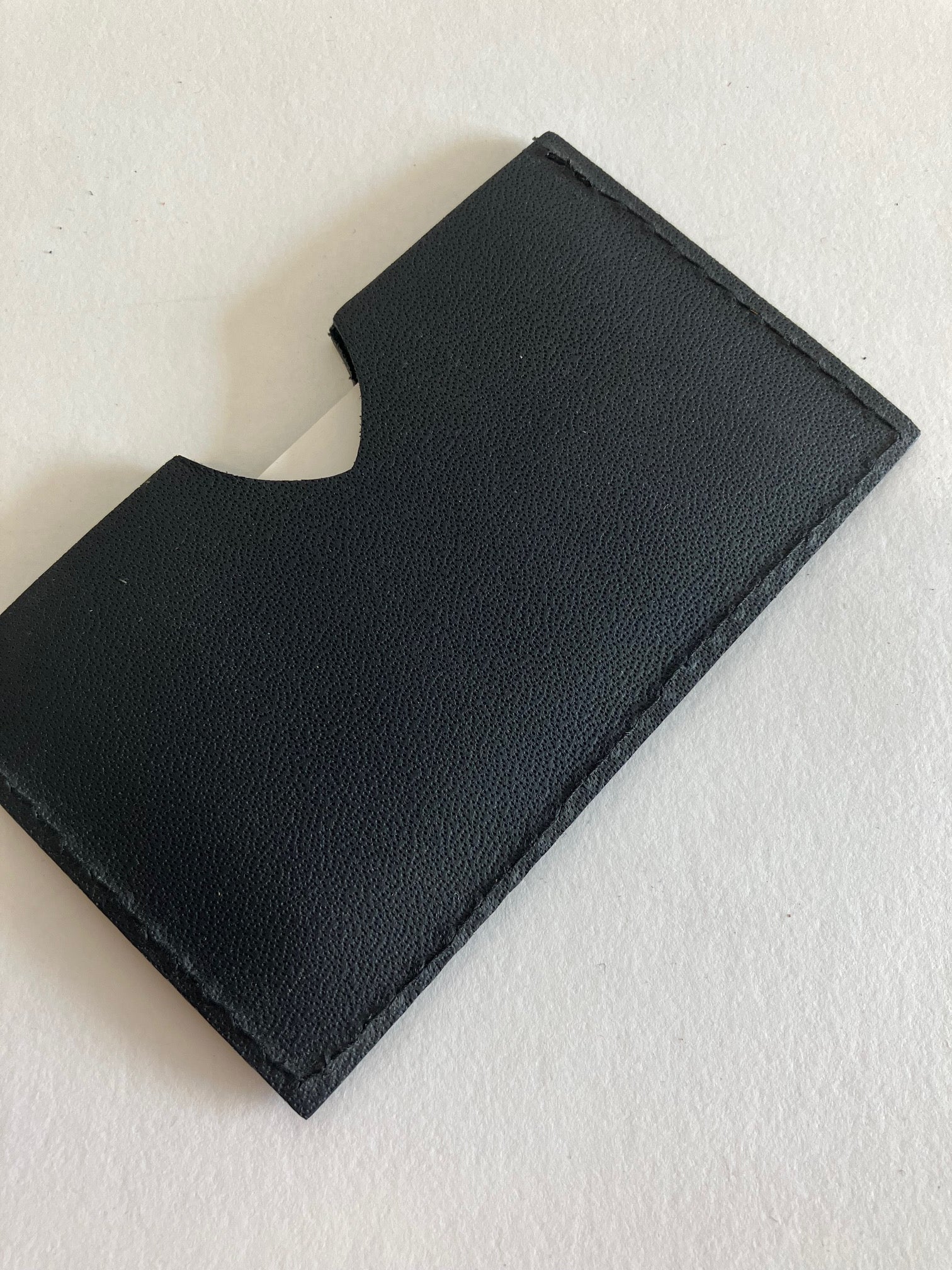 SAMPLE Black veg tanned Leather minimalist cardholders
