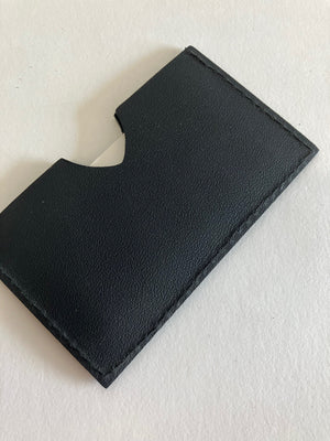 SAMPLE Black veg tanned Leather minimalist cardholders