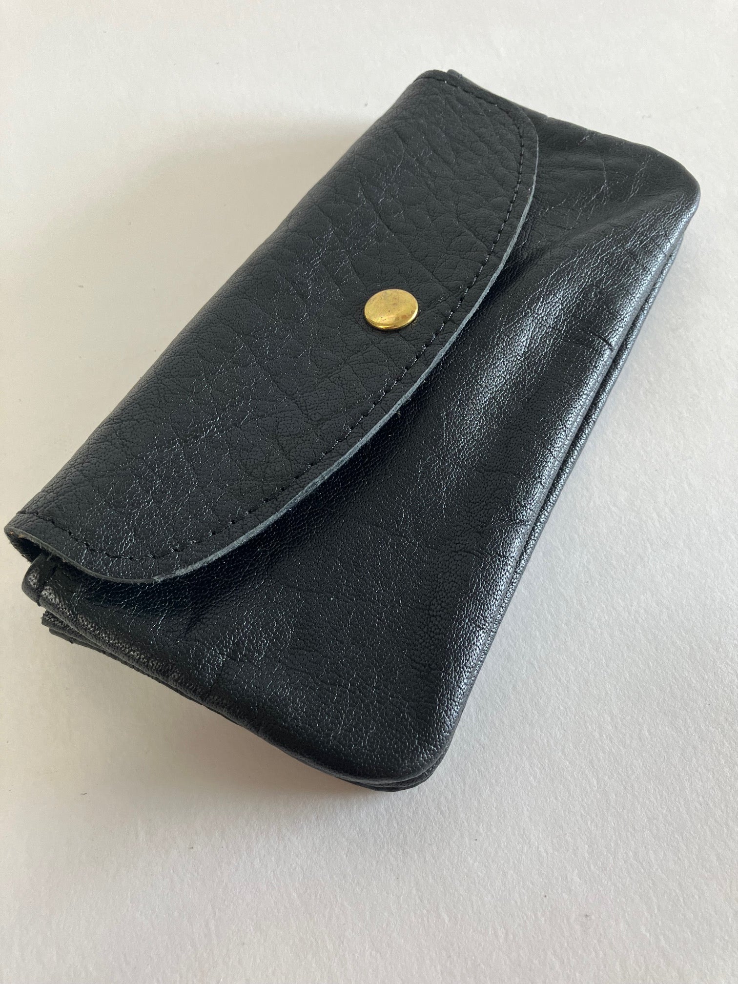 ÉCHANTILLON Portefeuille en cuir NOIR minimaliste