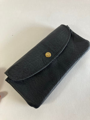 ÉCHANTILLON Portefeuille en cuir NOIR minimaliste