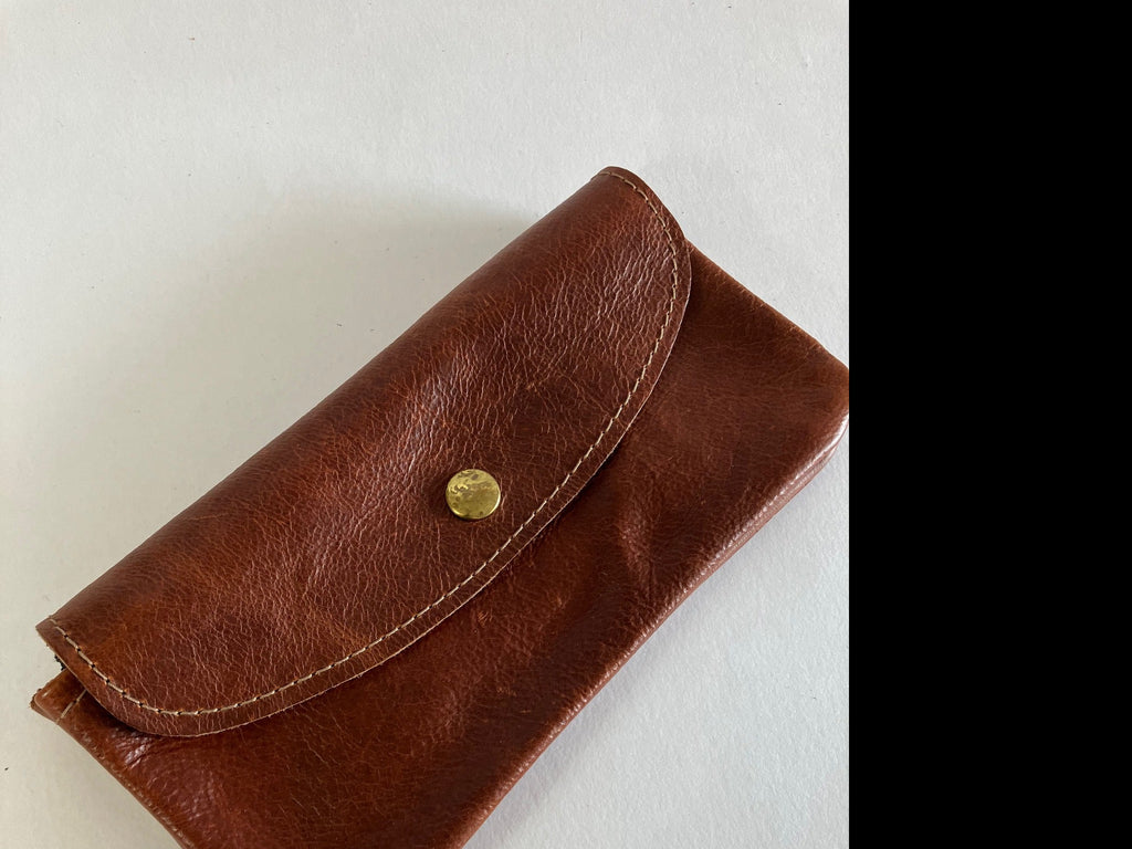 SAMPLE cognac brown Minimalist leather wallet