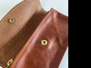 SAMPLE cognac brown Minimalist leather wallet