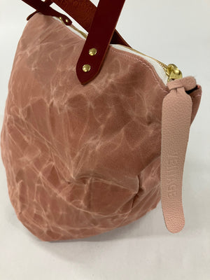 Sac de voyage en coton ciré rose et cuir modèle FRONTENAC Pièce unique échantillon