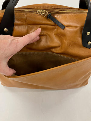 SAMPLE - ONE OF A KIND Leather briefcase, attache case, messenger bag in tan brown leather