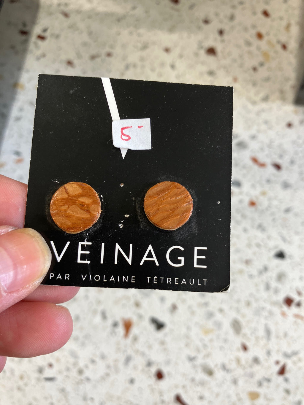 ÉCHANTILLON boutons d’oreille en bois, faits à la main à Montréal