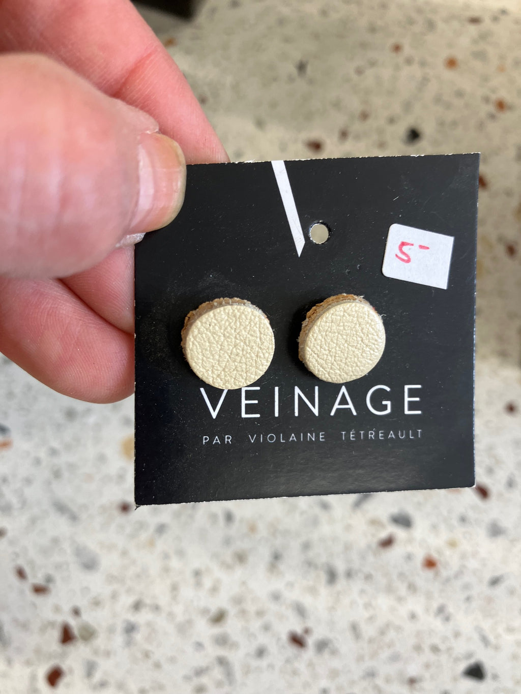 SAMPLE leather stud earrings handmade in Montreal Canada