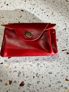 Sample. one of a kind. Leather minimalist cardholders with coin gussets pouch. Handmade in Montreal