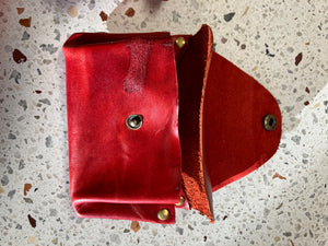 Sample. one of a kind. Leather minimalist cardholders with coin gussets pouch. Handmade in Montreal