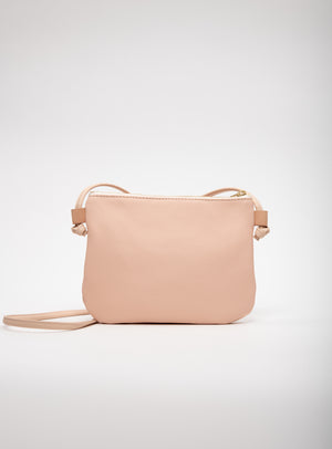 Minimalist small shoulder pouch in leather VENISE model