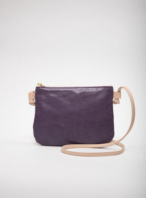Minimalist small shoulder pouch in leather VENISE model