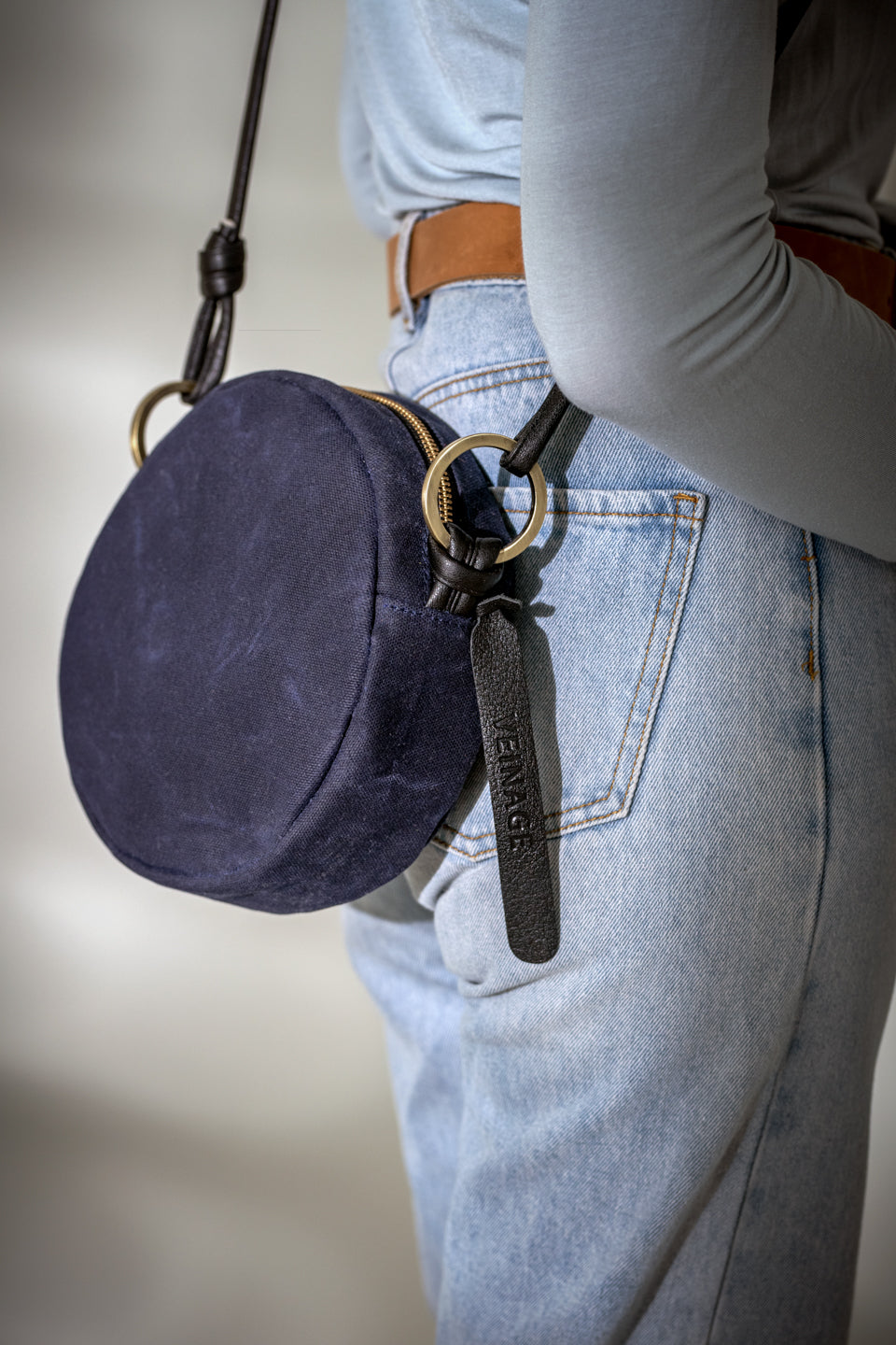 Round-shaped shoulder handbag ROTONDO model from the Variable Geometry collection