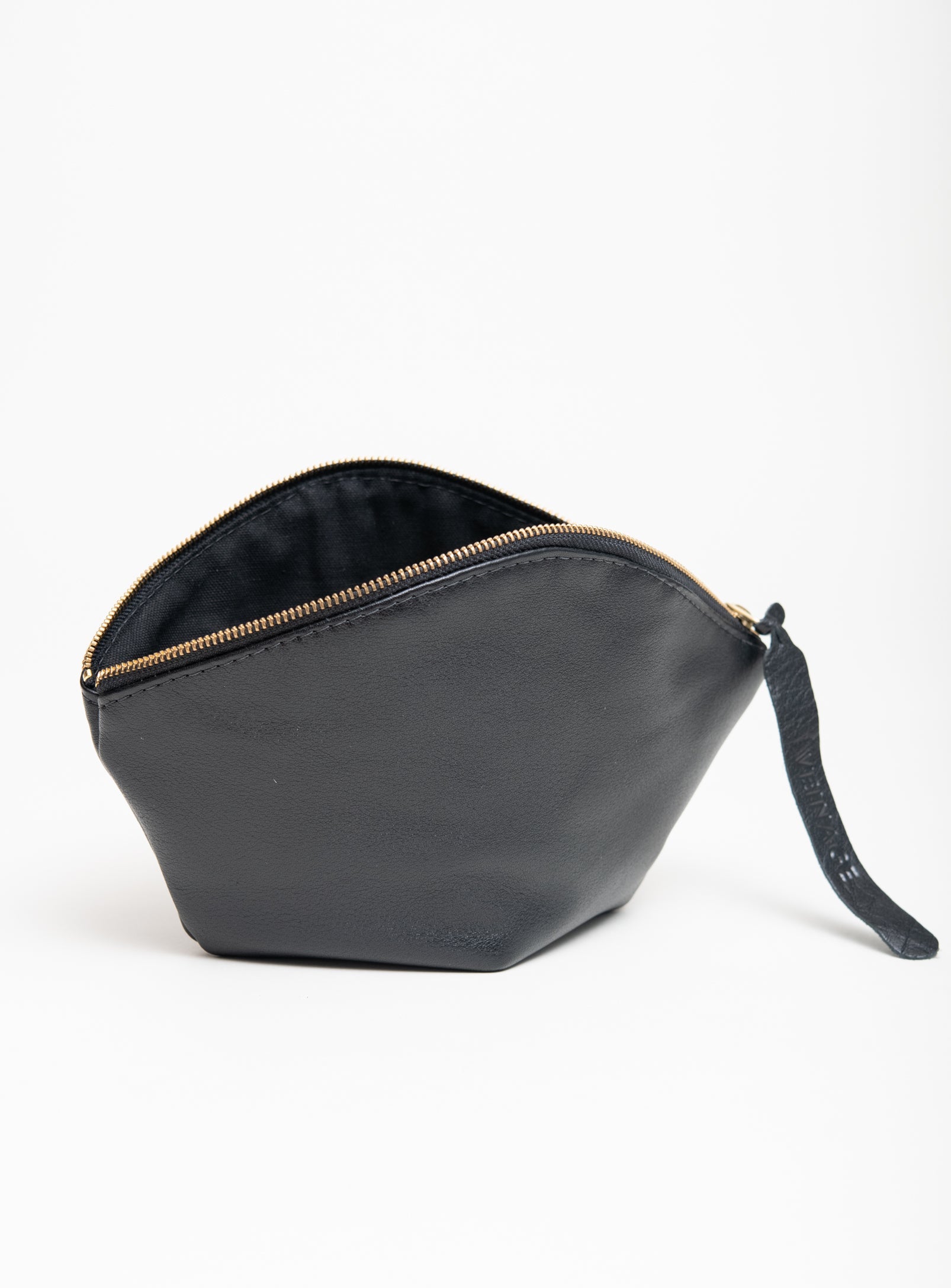 VEINAGE Leather pouch, evening clutch, cosmetic case NAPLES model, handmade in Montreal, Canada