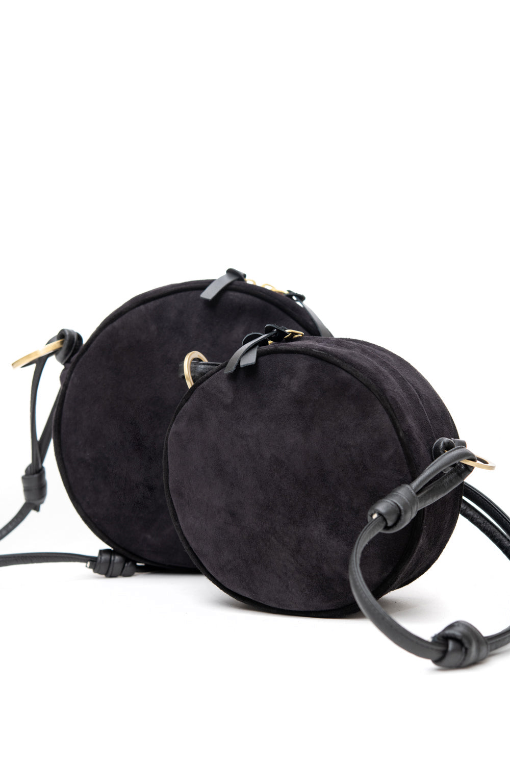 Round-shaped leather shoulder handbag MACARON model