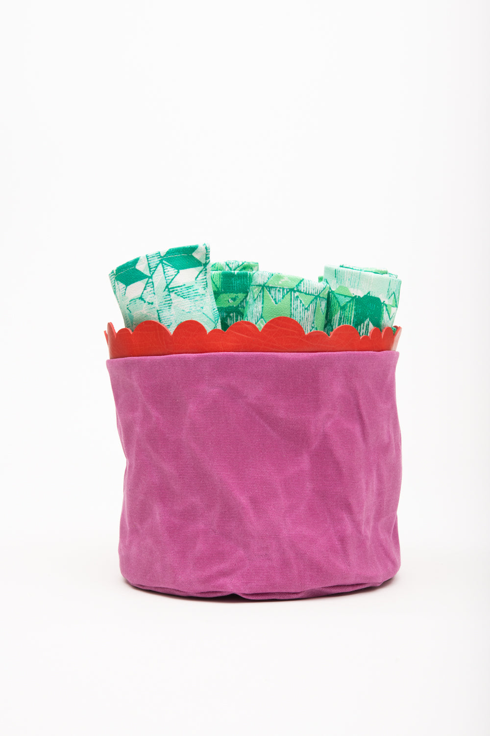 Panier de maison, porte-pot de fleurs, panier de rangement en toile cirée modèle CHARLOTTE