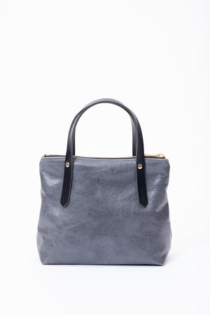 Leather handbag with crossbody strap PAPINEAU model