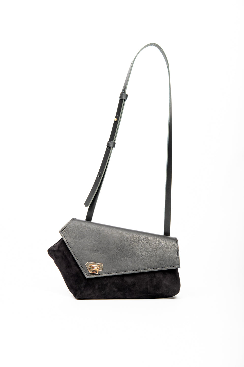 Five-sided polygon handbag PENTAGONO model from the Variable Geometry collection