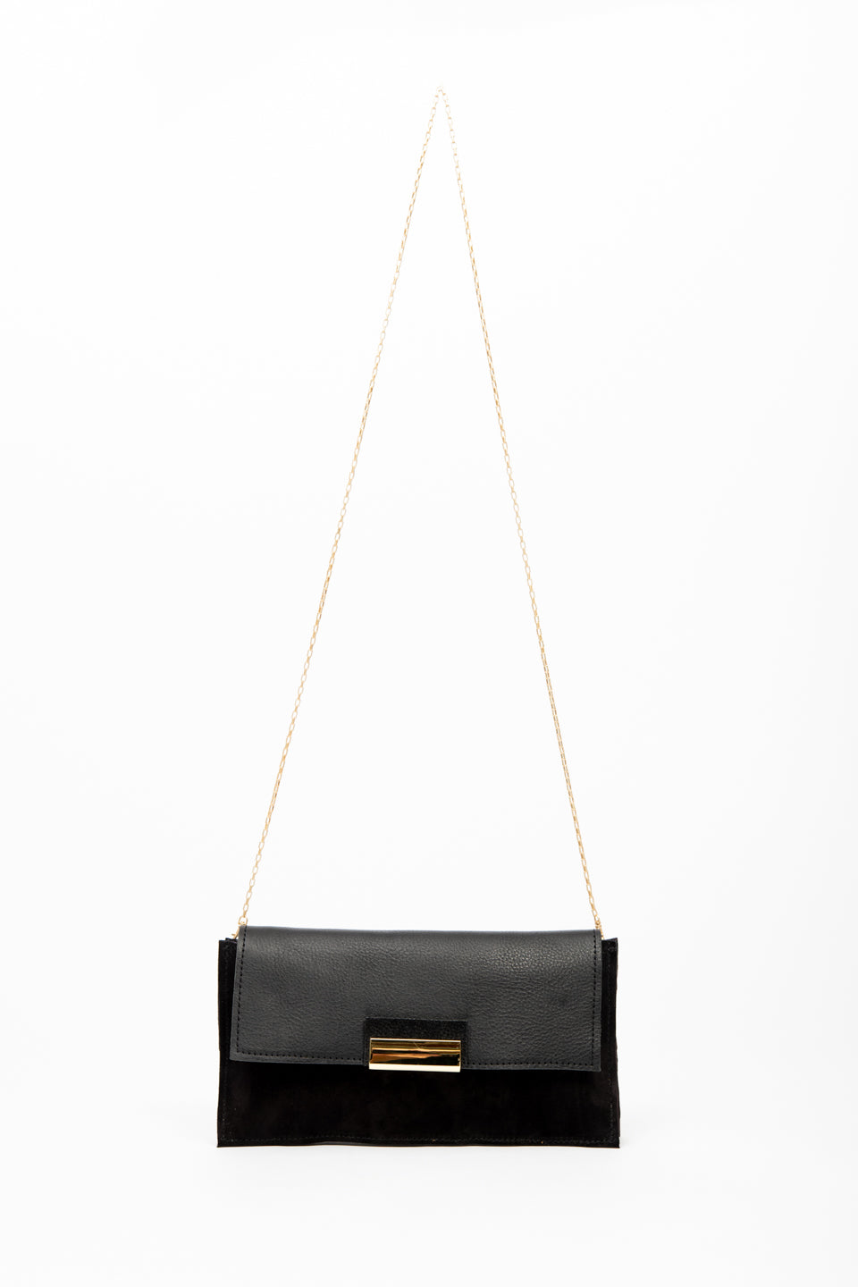 Leather evening bag RETTANGOLO model from the Variable Geometry collection by VEINAGE, handmade in Montreal Canada