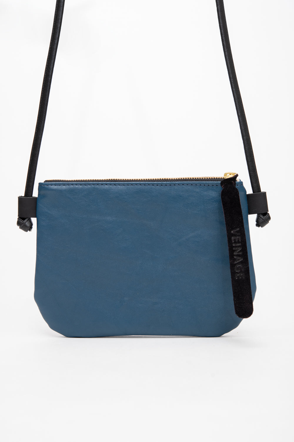 Minimalist small shoulder pouch in leather VENISE model