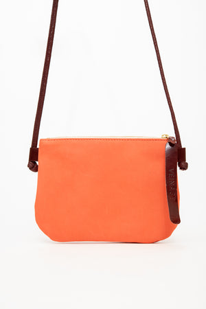 Minimalist small shoulder pouch in leather VENISE model