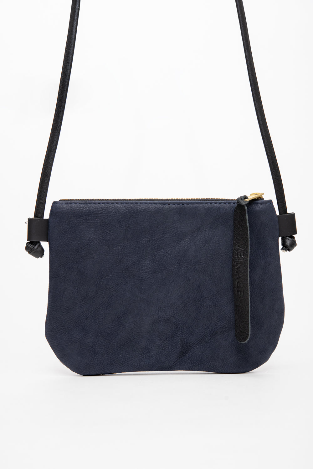 Minimalist small shoulder pouch in leather VENISE model