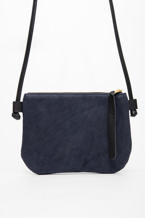 Minimalist small shoulder pouch in leather VENISE model