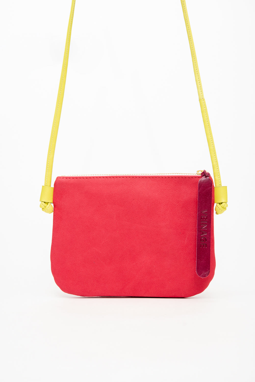 Minimalist small shoulder pouch in leather VENISE model