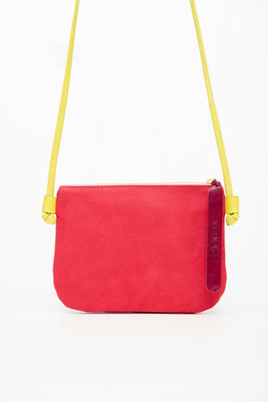 Minimalist small shoulder pouch in leather VENISE model