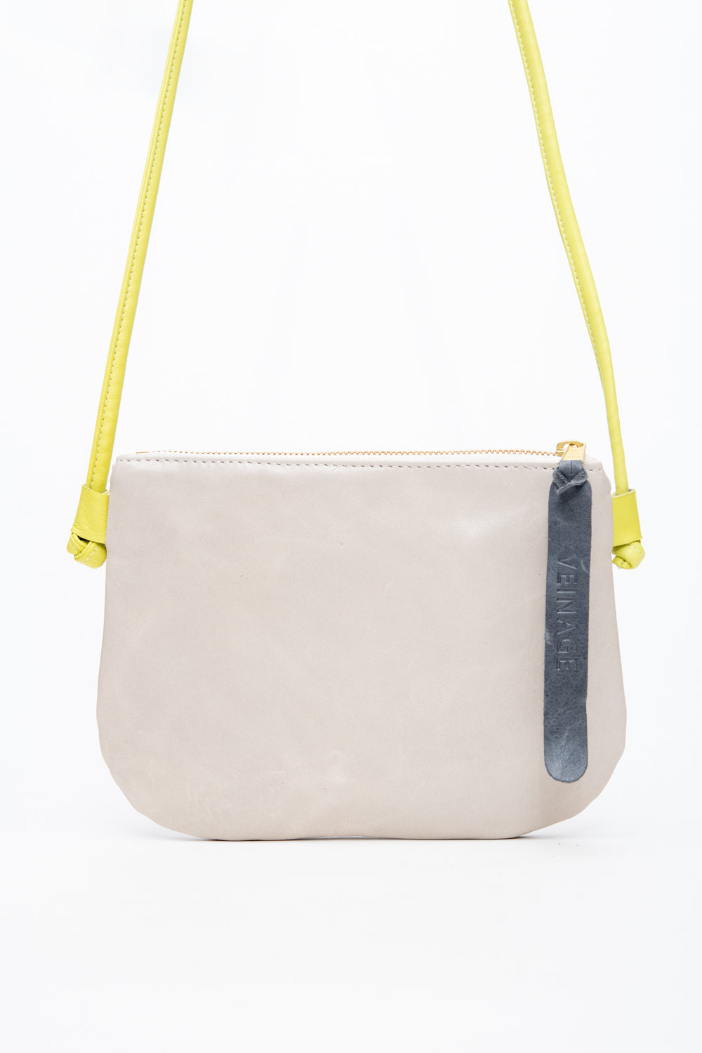 Minimalist small shoulder pouch in leather VENISE model