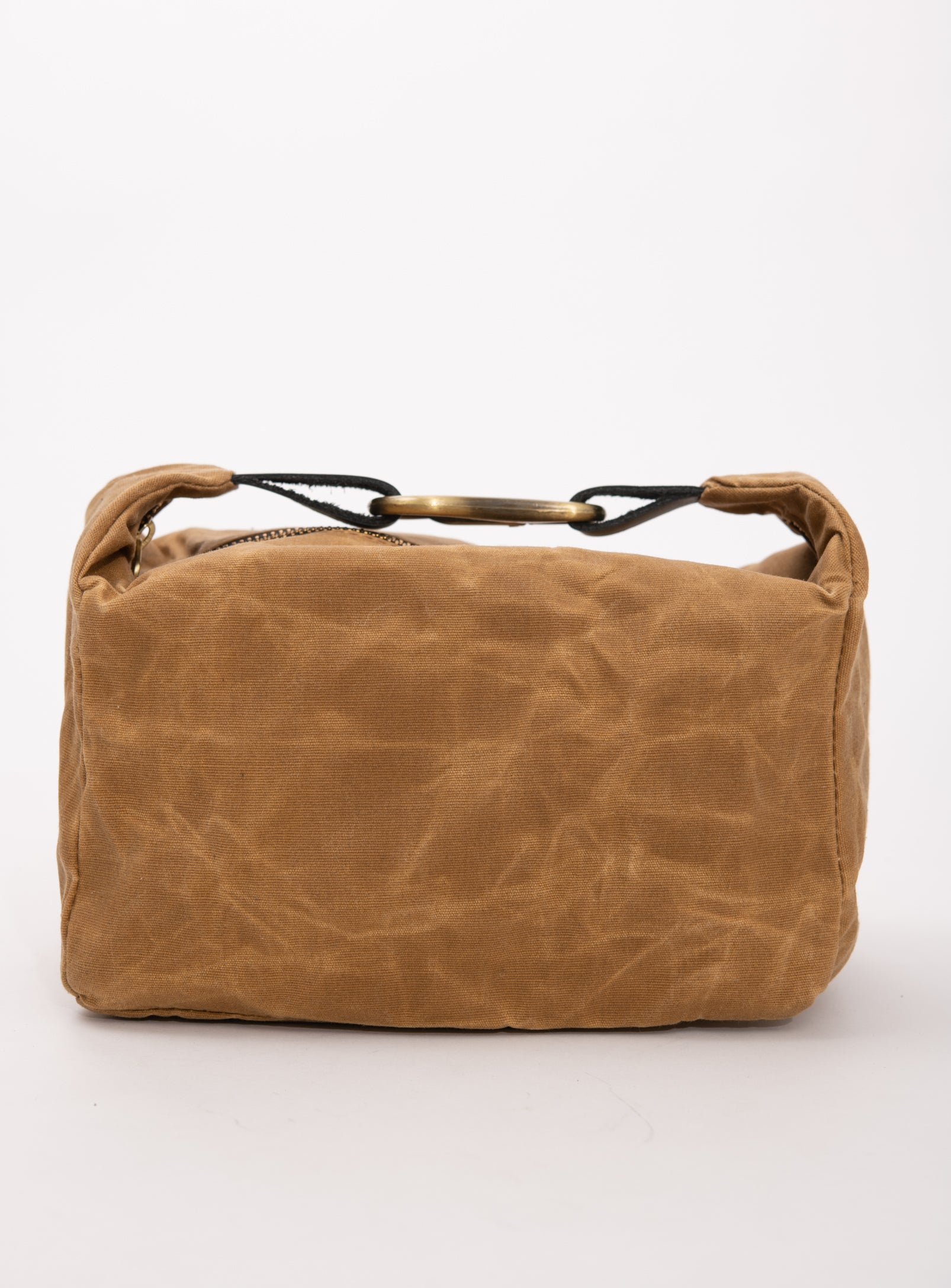 Veinage Travel case tan brown in waxed canvas DES CARRIÈRES model