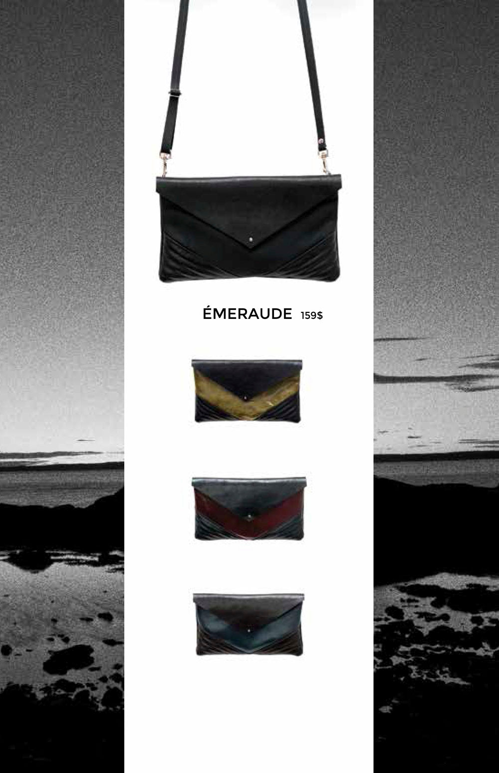 Leather clutch bag ÉMERAUDE made to order