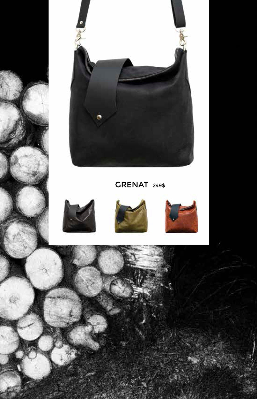 Leather crossbody bag GRENAT made to order