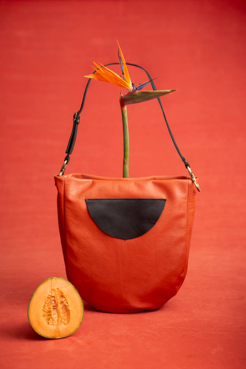 Leather tote bag MELON made to order