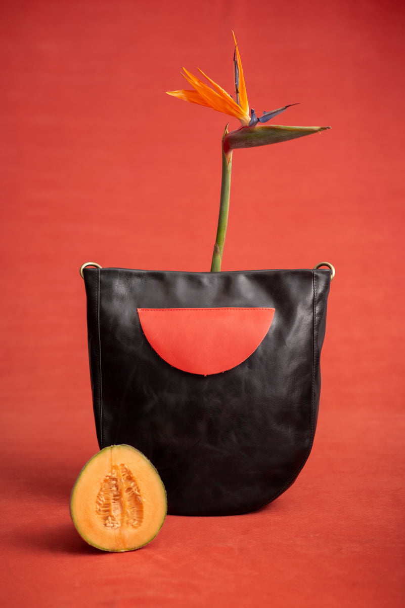 Leather tote bag MELON made to order