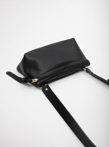 Leather fanny pack PAPAVER model from Veinage, handmade in Montreal, Canada