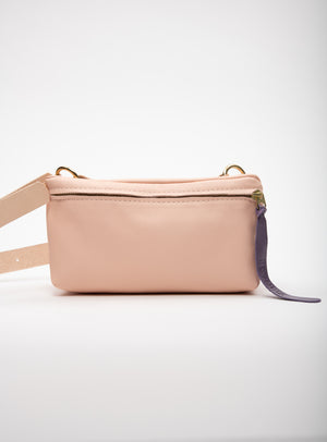 Leather fanny pack PAPAVER model from Veinage, handmade in Montreal, Canada